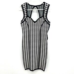 Guess Y2K Houndstooth Black and White Bodycon Short Dress Womens Small